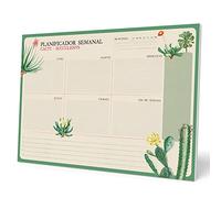 Planificador semanal A4 Botanical Cacti - Weekly planner : Planner Sin Fecha en Español - Organizador semanal escritorio [54 págs. con Alto Gramaje]