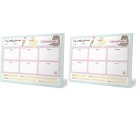 Planificador semanal A4 Pusheen Foodie - Weekly planner : Planner Sin Fecha - Organizador semanal escritorio [54 págs. con Alto Gramaje]| Papelería Kawaii (Paquete de 2)