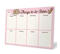 Planificador semanal A4 Pusheen - Weekly planner : Planner Sin Fecha - Organizador semanal escritorio [54 págs. con Alto Gramaje]| Papelería Kawaii