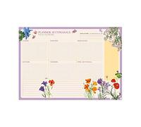 Planificador semanal A4 Wild Flowers - Weekly planner : Planner Sin Fecha en Italiano - Organizador semanal escritorio [54 págs. con Alto Gramaje]