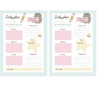 Planificador semanal A5 Pusheen Foodie - Weekly planner : Planner Sin Fecha - Organizador semanal escritorio [54 págs. con Alto Gramaje] | Papelería Kawaii (Paquete de 2)
