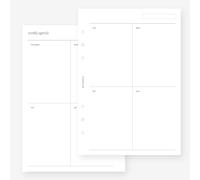 Planificador semanal A5 sin fecha con borde en blanco semana en dos páginas para Filofax A5, LV GM agenda recambio 6 agujeros 5.8 x 8.3
