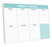 Planificador semanal - Bloc de planificación de escritorio con lista de tareas, calendario semanal y calendario, 52 hojas sin fechas, planificador semanal, 25 x 18 cm