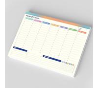 Planificador semanal de 50 hojas, tamaño A4, 29,7 x 21 cm, alfombrilla de escritorio, planificador diario, lista de tareas, registro de hábitos, sin fecha fija, para familia, escuela, oficina