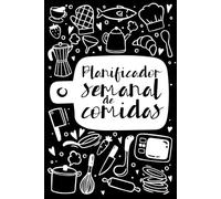 Planificador semanal de comidas y lista para la compra: Agenda organizador de comidas con más de 58 semanas para escribir y organizar tus menús. Planificador de menú semanal.