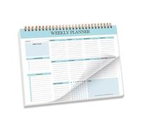 Planificador semanal de doble bobina, blocs de notas, planificador académico, cuaderno de 104 páginas sin fecha para organizadores de escritorio de planificación