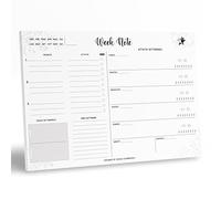 Planificador semanal de escritorio Week Note programar y gestionar tus compromisos, agenda de citas - A3 (29,7 cm x 42 cm) con 52 hojas de velcro