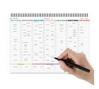 Planificador semanal de mesa perpetuo - Planificador semanal con fechas para rellenar - Calendario de escritorio espiral A4, 21,0 x 29,7 cm