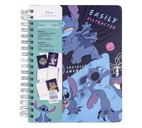 Planificador Semanal de Stitch - Libreta de Anillas para Planificación - Diseño en Color Azul y Rosa - Elaborado en Papel - Accesorios de Papelería - Producto Original Diseñado en España
