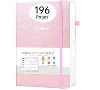 Planificador semanal mensual sin fecha Planificador de horario de trabajo para administrar objetivos de tiempo, organizador de mujeres con cierre elástico diario para establecer objetivos Planificador de gestión del tiempo para niña de 5.7 x 8.3 pulgadas, rosa