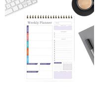 Planificador semanal - Organizador de horarios en espiral sin fecha, organizador semanal | para cocina, sala de estar, escuela, negocios, universidad, biblioteca, estudio y hogar