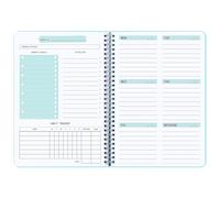 Planificador semanal sin fecha, cuaderno de objetivos semanales, planificador de lista de tareas pendientes A5, diario de seguimiento de hábitos con encuadernación en espiral, 5.7 x 8 pulgadas