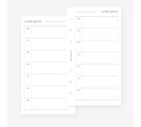 Planificador semanal sin fecha n.º 10 horizontal en blanco semanal en una página para Filofax Personal, recambio de agenda LV MM 6 agujeros 3.75 x 6.75 pulgadas