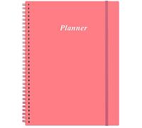 Planificador sin fecha Pro - Agenda semanal y mensual de 8.5 x 11 pulgadas para lograr objetivos y aumentar la productividad, agenda diaria sin fecha de 12 meses, comienza en cualquier momento, rosa