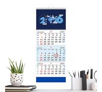 Planificador vertical de pared 2026 con vista de 3 meses, organizador de horarios plegable y colgable. Perfecto para planificación familiar, horarios de aula, fechas límite de oficina, recepción de