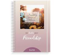 Planificador y Agenda Burde - Amistad 2024 2025 | Agenda semanal | A5 | Citas e imágenes inspiradoras | Inicio 22-07-2024 fin 14-09-2025 Quote Planner (Friendship)