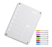Planificadores de comidas acrílicos, magnéticos, pizarrón de notas con 8 marcadores, 11.81 x 7.87 pulgadas, ideal para listas de comestibles, tablas de tareas, planificación semanal, organización de