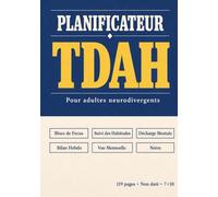 Planificateur quotidien TDAH pour adultes neurodivergents: Planificateur de productivité et gestion des tâches pour rester organisé et concentré - Grand Format