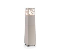 Planika - Pyramid, Calefactor de Patio Moderno, Chimenea de Exterior, para Jardín con Funda (Gris Seda)