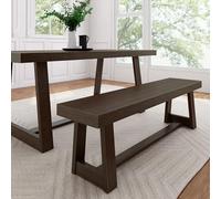 Plank+Beam Banco de comedor de granja de 60 pulgadas, banco de entrada de madera maciza, banco de madera para exteriores, asiento de comedor de cocina, comedor, oficina en casa, muebles de sala de