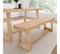 Plank+Beam Banco de comedor de granja de 60 pulgadas, banco de entrada de madera maciza, banco de madera para exteriores, asiento de comedor de cocina, comedor, oficina en casa, muebles de sala de