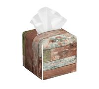 Planks - Caja cuadrada de pañuelos con estampado desgastado de aspecto antiguo, para sala de estar y oficina, organizador de accesorios para el hogar, regalo