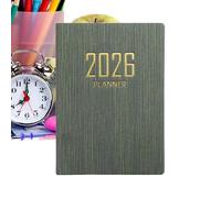 Planner 2026 - A7 English Daily Organizer, 365 Day Small Calendar with Compact Design Hardcover Pages Goal Tracking Layout, Ideal for Work School College Family Student Adult Women Men Teacher Schedul
