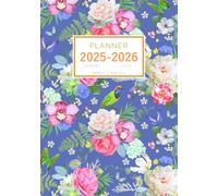 Planner August 2025-2026 July: A5 Weekly and Monthly Organizer | Beautiful Flower Bird Butterfly Design Blue