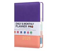 Planner Book - A5 Leather Academic Calendar, Weekly Monthly Journal Organizer, Full-Year Page Format, Efficient Time Management Característica, Professional Planning Tool Home Use