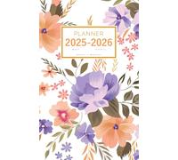 Planner May 2025-2026 April: 5x8 Weekly and Monthly Organizer Small | Beautiful Illustrated Flower Design White