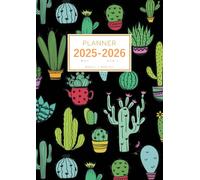 Planner May 2025-2026 April: A4 Weekly and Monthly Organizer | Cute Cactus and Succulent Design Black