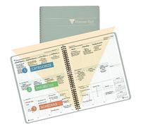 Planner Pad Organizador de 12 meses con embudo de 3 niveles encuadernado en espiral, año calendario (enero a diciembre de 2024), cubierta gris verdoso/tinta verde suave, 8 1/2 x 11 pulgadas