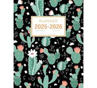 Planner September 2025-2026 August: 8x10 Weekly and Monthly Organizer Large | Cactus Succulent Desert Plant Design Black