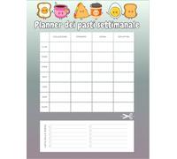 Planner Settimanale per la Pianificazione dei Pasti - grigio/rosa - Planner per Menu Settimanale - Lista della Spesa da Ritagliare - 48 ... spesa più sana e pianificata senza sprechi