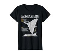 Plano de avión de Guerra Vulcan Bomber RAF Camiseta gráfica económica, Mujer, Negro, XL