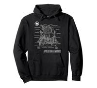 Plano de la cápsula Lunar de la misión Apolo Americana Sudadera con Capucha