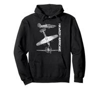 Plano del avión de combate Hawker Hurricane de la Segunda Guerra Mundial Sudadera con Capucha