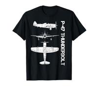 Plano del avión de Combate P47 Thunderbolt de la Segunda Guerra Mundial Camiseta