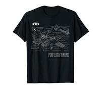 Plano del caza P-38 Lightning de la Segunda Guerra Mundial Camiseta