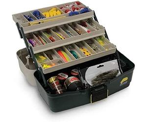 PLANO Eco-Friendly Three-Tray Tackle Box Organizer, Portable Storage Organizer, Tool box, Small parts, Removable Trays, Fishing, Beading, School or Office Supplies or Crafting Materials