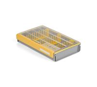 Plano Edge 3700 Spinnerbait Caja de utilidad, gris y amarillo, con capacidad para hasta 36 cebos giratorios individuales, resistente al óxido e impermeable