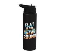 Plano es la nueva teoría de la conspiración de la Tierra plana redonda Stainless Steel Insulated Water Bottle
