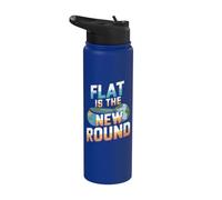 Plano es la nueva teoría de la conspiración de la Tierra plana redonda Stainless Steel Insulated Water Bottle