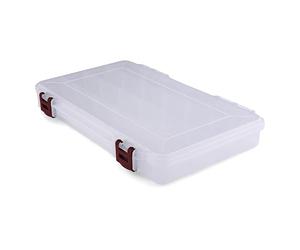Plano Organizador Almacenamiento - 4-24 Com, Caja De Utilidad ProLatch Con Separadores Ajustables Unisex Adulto, Blanco, Pack Individual
