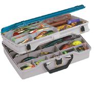 PLANO Satchel dos niveles, Caja pesca doble cara, caja almacenamiento equipos pesca, caja pesca compacta, satchel, óptima para almacenar señuelos, cebos duros, cebos blandos y otros equipos pesca