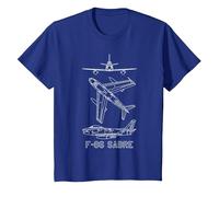 Planos de Aviones estadounidenses F-86 Sabre Sabrejet Camiseta, Niños, Azul Real, 12 años
