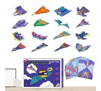 Planos de papel, 16 modelos de juguetes plegables | Kit de papel creativo Pre-Plié | Para vacaciones de cumpleaños de casa de arroz, aprendizaje de la escuela, escuela escolar de 6 a 12 años de edad