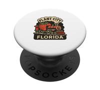 Plant City Florida Retro Festival Vibes Fresa Florida PopSockets PopGrip Adhesivo