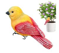 Plant Decorations Pots - Resin Bird Figurine Ornament for Indoor Garden Display | Decorative Planter Accent with Hand Painted Texture, Mini Artificial Animal Decor for Patio Lawn Terrace Pots