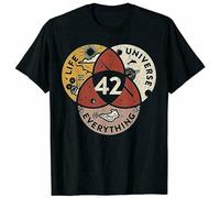 Plant drink 42 The Answer To Life The Universe and Everything Douglas Adams T-Shirt Black M
